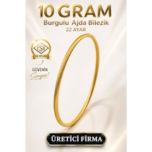 22 Ayar Tse Belgeli 10 Gram Burgulu Ajda Altın Bilezik İşçiliksiz