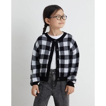 Gloria Jeans Jakarlı Kareli Kardigan 431105102 Siyah