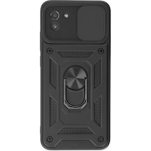 Samsung Galaxy Uyumlu A03 Kılıf Pars Lens Yüzüklü Silikon - Siyah Bzsxx00 1