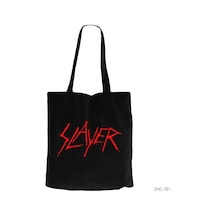 Slayer Logo Siyah Kanvas Bez Çanta