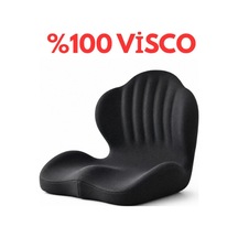 %100 Visko 5d Tasarım Bel Ve Oturma Minderi, Viskoelastik, Siyah, Araba Ve Ofis Koltuğu İçin