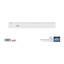 Hatas 30 Cm Geniş Plastik Cetvel / Şeffaf Çok Renkli