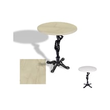 Çipa 1003 Döküm Ayak Yuvarlak Masa Çap 80cm - Werzalit, Wermodin Ve Allzalit Tabla - Golden Marble Çok Renkli