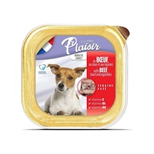 Plaisir Pate Biftek Ve Sebzeli Ezme Yetişkin Köpek Konservesi 150 Gr