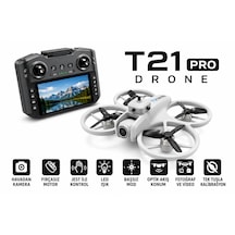 Tp21 Pro Drone Fırçasız Motor 360 Derece Engel Algılama Ekranlı Kumanda Elektirikli Kamera Led Işıklı 2.4hgz Optik Akış