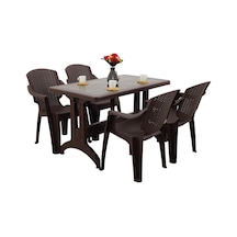 Mandella Zeugma 70x120 Golf Koltuk 4 Kişilik Masa Takımı Kahverengi Diğer