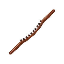 Novahub Carbonized 10+12-bead Beech Wood Massage Stick 58.5cm, Kahverengi, For Body/tendon Scraping Kahverengi