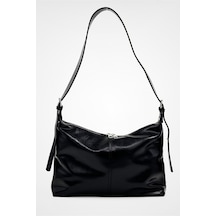 Lovelystore Yumuşak Deri Orta Boy Kadın Hem Omuz Hem Çapraz Çanta 35x24 Siyah