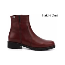 Gönderi(R) Gönderi R Bordo Antik Fermuarlı Kauçuk Taban Hakiki Deri Bot Bordo
