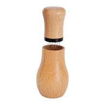 Metabagua Sant Kuee Wdt Aleti, Espresso Dağıtım Aletleri, 10 Iğneli Espresso Kahve Karıştırıcı, Standlı Doğa Ahşap Saplı 18k9z4 Siyah