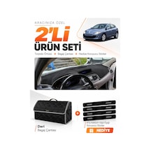 E-biz Renault Megane 3 Küçük Ekran 2008-2015 Uyumlu Torpido + Deri Çanta - Siyah-gri - Re022