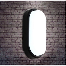 Horoz Aydos 20w Oval Siyah Led Nem Su Geçirmez Banyo Bahçe Modern Tavan Lambası Beyaz Işık Siyah