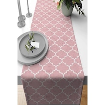 Pembe Etnik Fas Kupa Desen Premium Masa Örtüsü Runner Rnr149n11