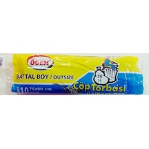 Ögem Battal Boy Çöp Torbası 50 Adet Siyah 75 x 90 CM