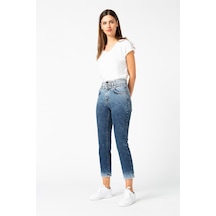 Vigoss Kadın Kemer Detaylı Denim Pantolon 23827-00008 Lacivert
