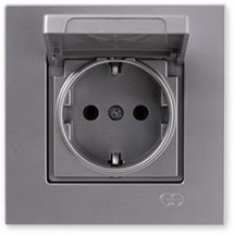 Günsan Eqona Kapaklı Topraklı Priz Gümüş