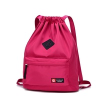 Kırmızı İpli Seyahat Sırt Çantası Su Geçirmez Naylon Büyük Kapasiteli Saklama Çantası Kadın Omuz Çantası Kırmızı