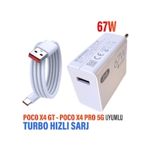 Poco X4 Gt - Poco X4 Pro 5g Uyumlu 67w Turbo Hızlı Şarj Aleti