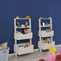 Pasifichome Only Oyuncak Montessori Beyaz Kitaplık Çiftli