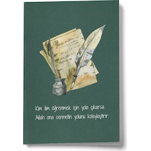 Kim İlim Öğrenmek İçin Yola Çıkarsa A6 Çizgili Mini Defter Not Defteri Çok Renkli