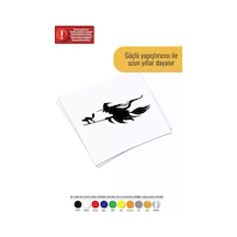 Cadılar Bayramı Cadı Ve Kedi Sticker Oto Motor Laptop Duvar Folyo Sticker 70 X 42 Cm