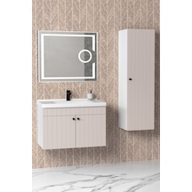 Avien 80 Cm Banyo Dolabı Kiev Led Aynalı Krem - Boy Dolap Dahil Krem Avien 80 Cm Banyo Dolabı Kiev Led Aynalı Krem - Boy Dolap Dahil Krem