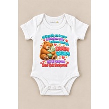 Babylimon Dünyada En Huzur Bulduğum Yer, Babamın Kucağı. Canım Babam İyi Ki Varsın Seni Baskılı Bebek Zıbını Beyaz - 930084002 Beyaz