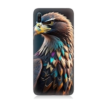 Huawei Y6 2019 Uyumlu Renkli Kaya Kartalı Desenli Silikon Kılıf