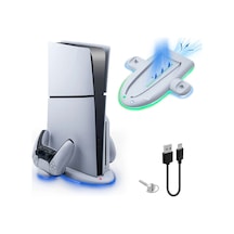 Ps5 Slim Ve Ps5 Slim Dijital Uyumlu Rgb Işıklı Multi Fonksiyon Soğutma Ve Şarj Ünitesi