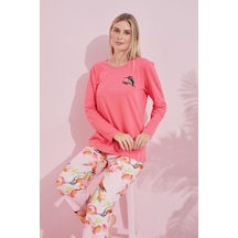 Siyah İnci Pamuklu Örme Pijama Takım 24240168 Narçiçeği
