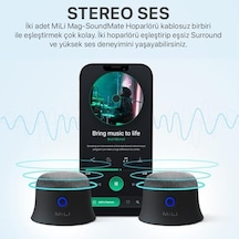 Mili Mag-soundmate Magsafe Uyumlu Mini Taşınabilir Bluetooth Hoparlör Beyaz