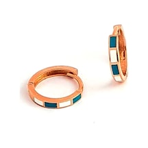 Mine Işçiliği Gümüş Rose Halka Küpe 1.2 Cm Çap