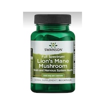 Takviye Swanson Nutrition Swanson Lion S Mane Mushroom Aslan Yelesi Mantarı Ekstresi 500 Mg 60 Kapsül