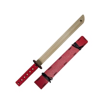 Ahşap Japon Samuray-Ninja Katana Kılıcı  Kırmızı