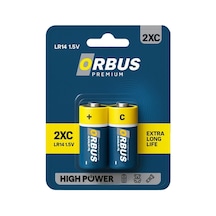 Orbus Premium 2xc Lr14 C Tipi 1.5v Alkalin Orta Boy Pil - 5 Paket 10 Pil
