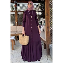 Süreyya Gömlek Elbise Mürdüm Normal