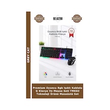 Premium Oyuncu Rgb Işıklı Kablolu Q Klavye Ve Mouse Seti Tmk03 Teknoloji Ürünü Masaüstü Set