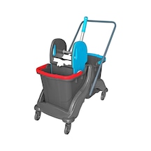 Üçtem Rındo Professional Tetra Çift Kovalı Temizlik Seti 2x20 Lt Mimoza Presli Profesyonel Mop Temizlik Arabası Endüstriyel Islak Zemin Temizlik Kovası Otel, Hastane, Avm Ve Ofis İçin