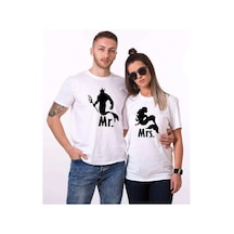 Tshirthane Mr. Mrs. Poseidon Sevgili Kombinleri Tshirt Kombini Beyaz
