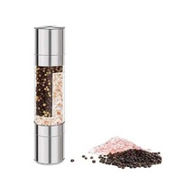 Ulzyvf Ve Ve Tuz Şeffaf Mekan Manuel Karabiber Değirmeni, Ahşap Tabanlı Ayarlanabilir 2'li Set, Ev Ve Dış Mekan Kullanımı İçin Ahşap - Şeffaf