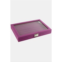 Cam - 939 - Kapaklı Anfora Kumaş Küpe Standı 24x34 - Nazblsmm - Cm Mor