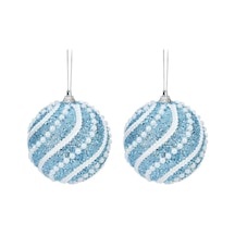 Monyee 8 Cm Abs Plastik Noel Topu Seti, Mavi 2'li Paket, Noel Dekorasyonu, Festivite Atmosferi Oluşturur