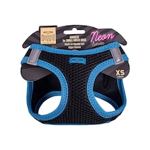 Doggie Havalı Dokuma Neon Serisi Küçük Irk Göğüs Tasması Mavi XS- Mavi