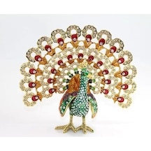 Swarovski Taşlı Tavuskuşu Model 3 Çok Renkli