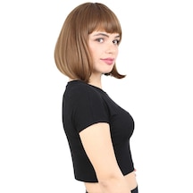 Kısa Küt Perçemli Fiber Sentetik Peruk / Kumral - Rjcı-739713 Karışık - Çok Renkli