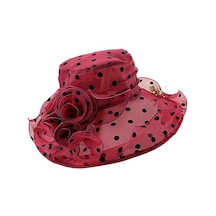 Nefes Alabilen Güneş Koruyucu Şapka Geniş Kenarlı Dantel Çiçek Tasarım Nokta Kadın Günlük Giyim İçin Güneş Şapkası Renk: Şarap Kırmızısı