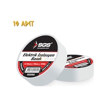 Sgs Elektrik İzolasyon Bandı - Beyaz - 19 Mm X 9 Mt. - 10 Adet