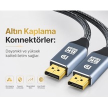1.5 Metre 8k Displayport Kablosu Dp 1.4v, 8k 240hz Uhd, 7680x4320p, Projeksiyon İçin Yüksek Hızda Bağlantı, Notebook, Tv, Game Box Ve Projeksiyon Cihazı Uyumlu Zr832 1.5 Metre