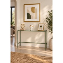 Teknor Yeşil Metal Şeffaf Camlı Modern Dresuar 100cm