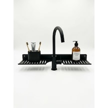 Eviye Önü Organizer Rafı Metal Lavabo Üstü Raf Mutfak Evye Üstü Organizer Duvara Yapışkanlı Del
